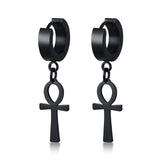 Ankh Cross Earrings Black nz