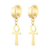 Ankh Cross Earrings Gold nz