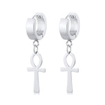 Ankh Cross Earrings Silver nz