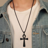 Ankh cross necklace Black nz
