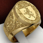 Antique heraldic lion ring nz