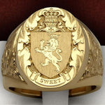 Antique heraldic lion ring nz