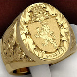 Antique heraldic lion ring nz