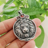 Antique Silver Lion Pendant nz