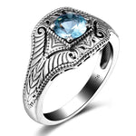 Aquamarine gemstone silver ring nz