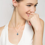 Aquamarine heart necklace Silver 925 nz