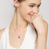 Aquamarine heart necklace Silver 925 nz
