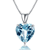Aquamarine heart necklace Silver 925 nz