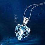 Aquamarine heart necklace Silver 925 nz