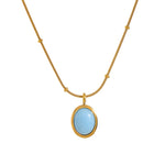 Aquamarine oval necklace nz