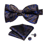 Artistic Bow tie Dark blue paisley nz