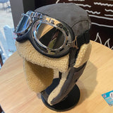 Aviator fur hat With glasses nz