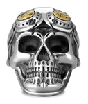 Aviator skull ring 54 mm nz