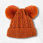Beanie with 2 pom poms Orange nz