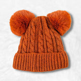 Beanie with 2 pom poms Orange nz