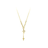 Bethlehem Star Cross Necklace Gold nz