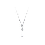 Bethlehem Star Cross Necklace Silver nz