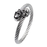 Biker bangle Silver / 16 21cm nz