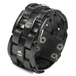 Biker leather bracelet nz