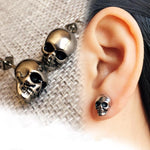 Biker Skull Earrings Silver nz