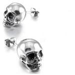 Biker Skull Earrings Silver nz