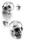 Biker Skull Earrings Silver nz