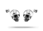 Biker Skull Earrings Silver nz