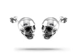 Biker Skull Earrings Silver nz