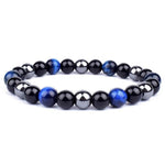 Black and blue hematite bracelet / 8 mm nz