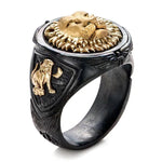 Black and gold lion ring nz