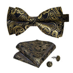 Black and gold paisley bow tie nz