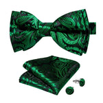 Black and green bow tie Paisley Jade black nz