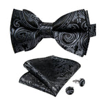 Black and grey bow tie paisley nz