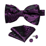 Black and purple paisley bow tie Royal Paisley Purple nz