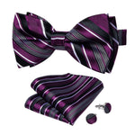 Black and purple striped bow tie stripes nz