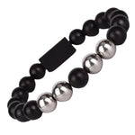 Black and Silver Wooden Pearl Bracelet nz