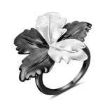 Black and white flower ring 51.9 mm nz