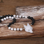 Black and white fox necklace nz