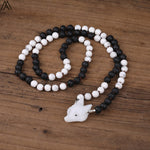 Black and white fox necklace nz