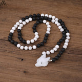 Black and white fox necklace nz