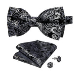 Black and white paisley bow tie nz