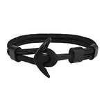 Black bracelet with nautical anchor nz