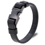 Black Buckle leather bracelet nz