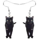 Black cat stud earrings nz