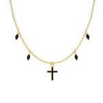 Black cross necklace Gold nz