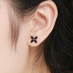 Black flower earrings nz
