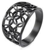 Black Flower of Life Ring 54.5 cm nz