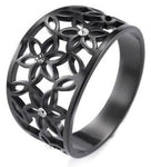 Black Flower of Life Ring 54.5 cm nz
