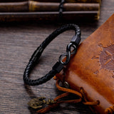 Black infinity leather bracelet nz