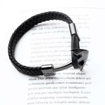 Black leather anchor bracelet nz